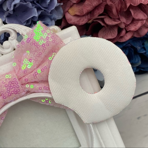 Minnie Mouse Sequin Sprinkle Donut Headband w/ Bow - Picture 9 of 11